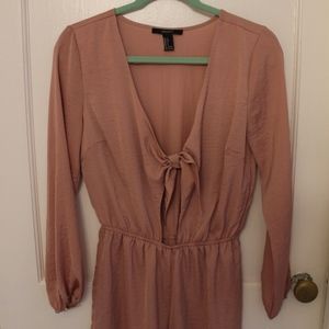 Pink Romper with Tie Front